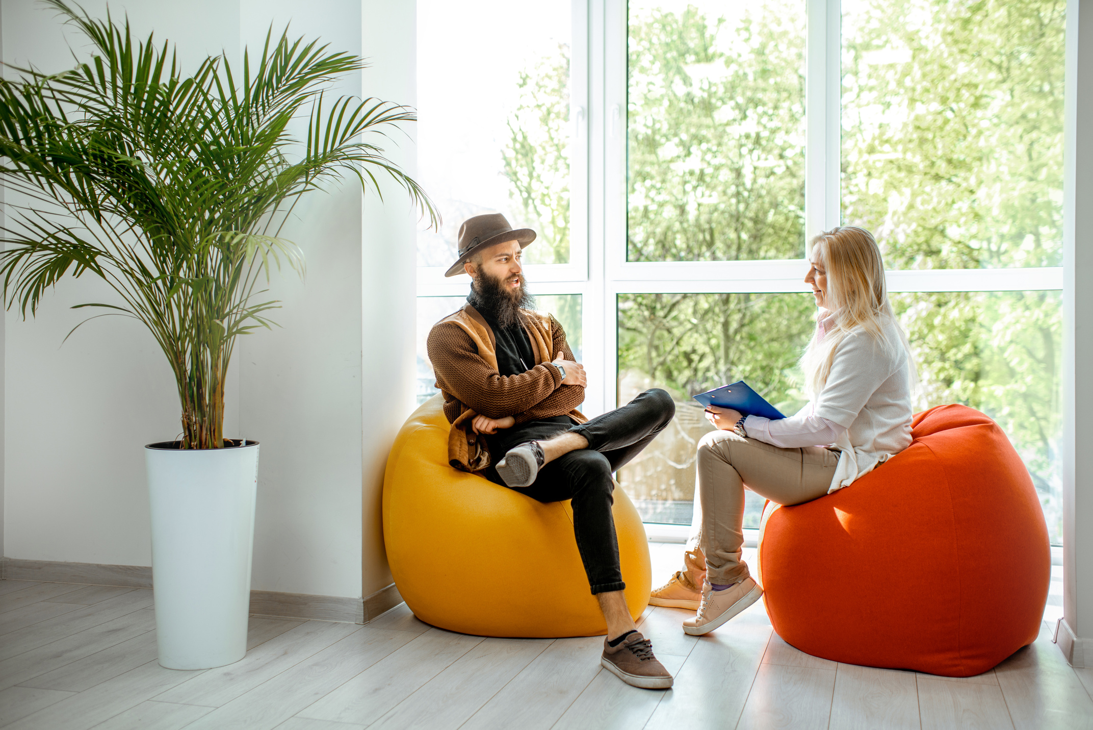 Man with Psychologist in the Office